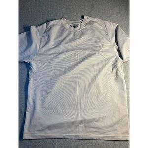 Nike Activewear Tee Shirt Men XL White Mesh Short Sleeve Crew Neck Pullover Logo